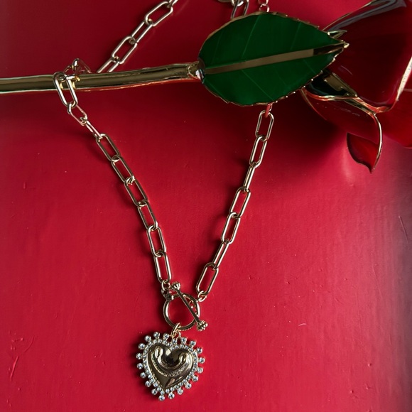 Juicy Couture Jewelry - Juicy Couture Gold Heart Necklace with Sparkling Accents